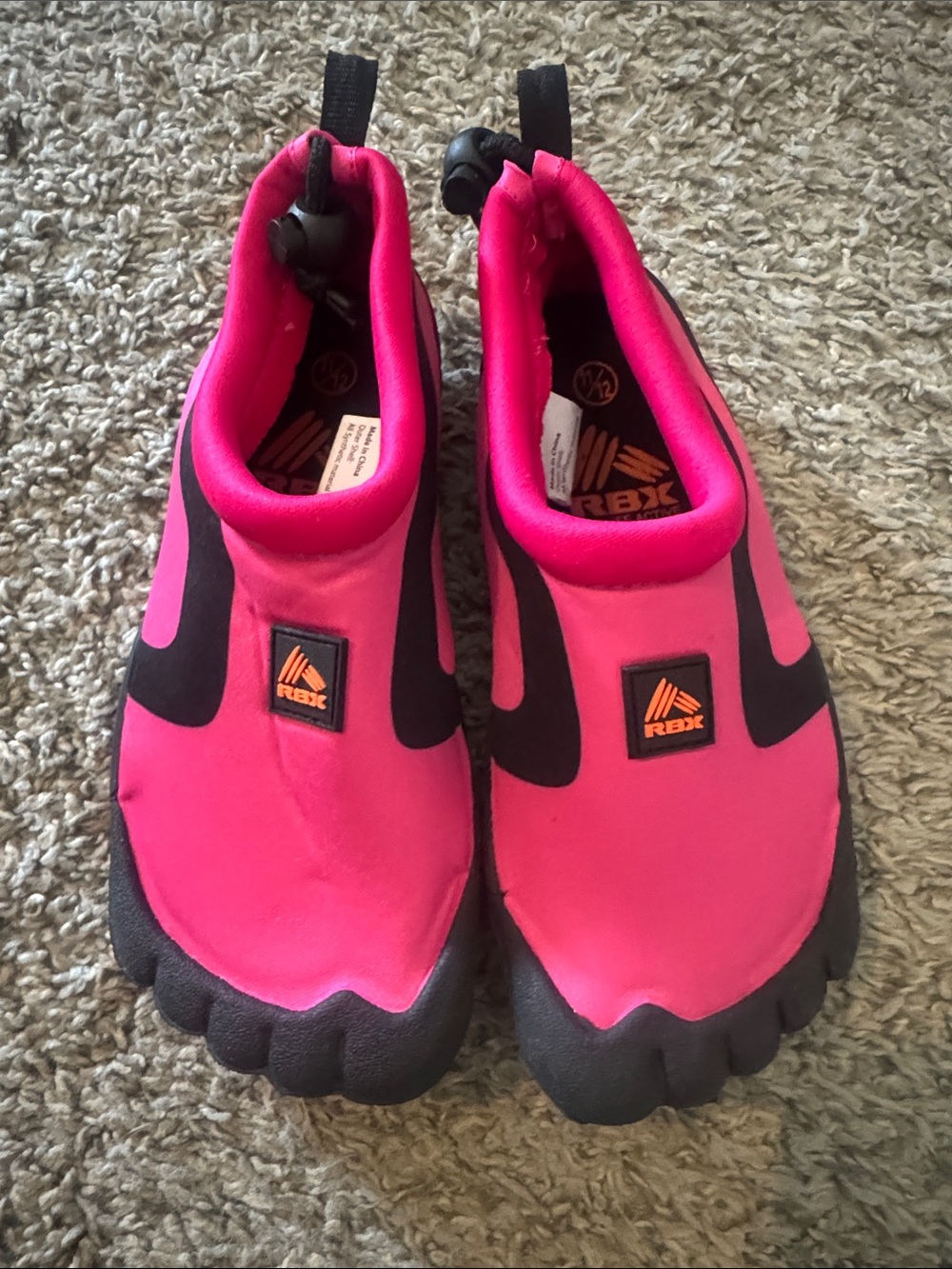RBX Kids Hot Pink and Black Water Shoes